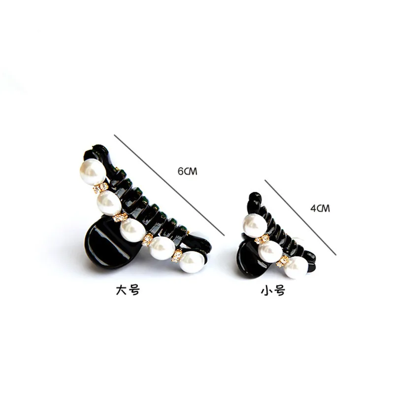 Распродажа 1 шт. женская заколка для волос с черными кристаллами и жемчужинами со