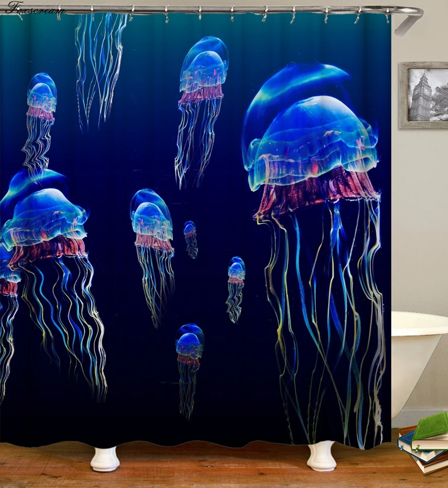 

octopus Geometric shower curtain fabric 3d bathroom shower curtains bathroom curtain hooks waterproof water repellent bathroom