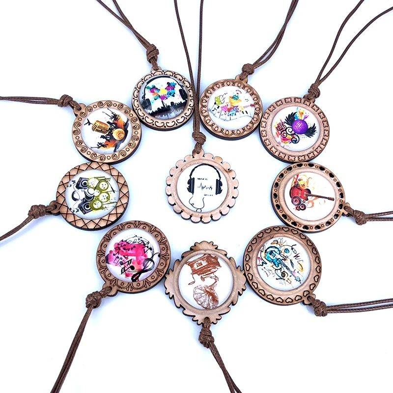 Ожерелье из стеклянного кабошона 25 мм ожерелье с музыкальными нотами гитара