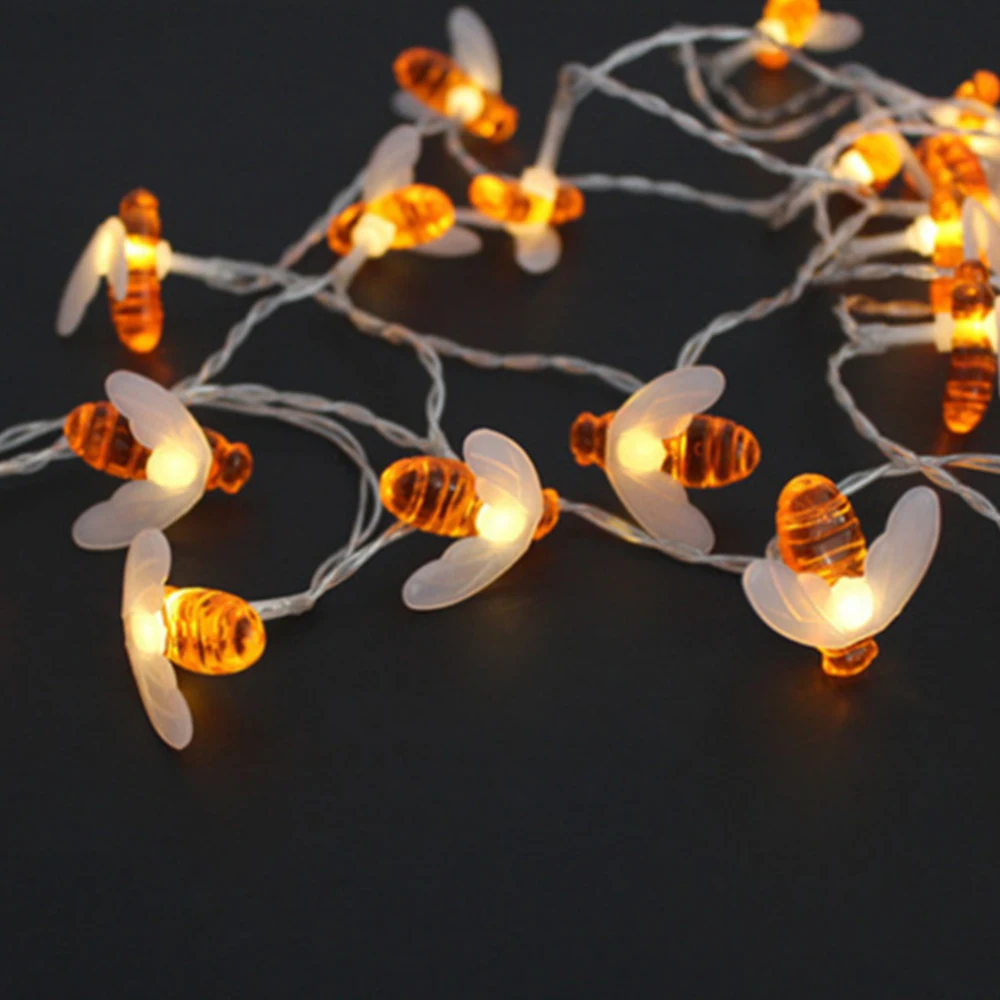 15ft струнная лампа 5 8 м 30 Led Солнечная струна мед в форме пчелы теплый свет садовое