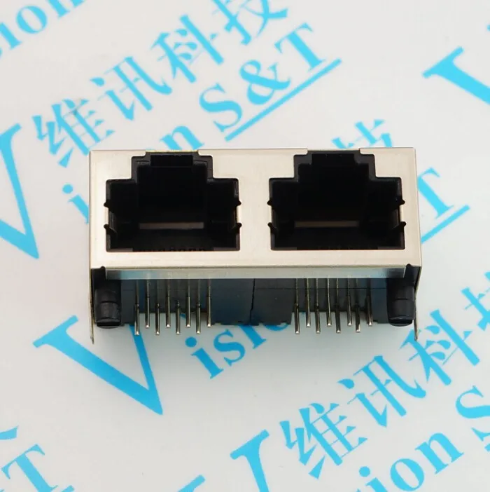 5 шт./лот RJ45 сетевой интерфейс 56 без лампы 1*2 8P8C горизонтальный двойной разъем с