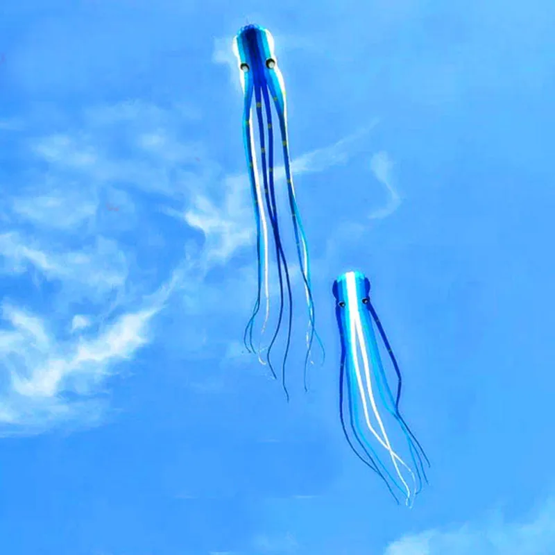 Фото Бесплатная доставка высокое качество мягкий синий воздушный змей осьминог