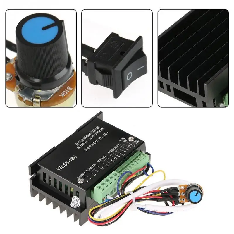 WS55 180 DC 20V 50V контроллер драйвера двигателя CNC бесщеточный шпиндель BLDC