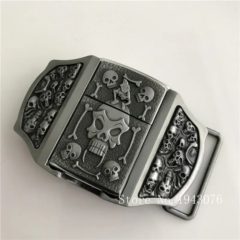 Розничная Модные мужские крутые 3D Серебристые керосиновые зажигалки с металлическими пряжками для ремня 4 см широкий ремень мужские аксессуары для джинсов