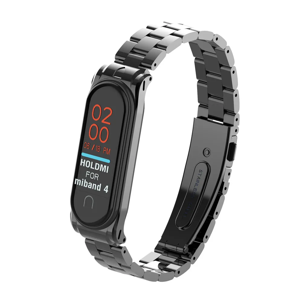 Умный Браслет Xiaomi Mi Band 4 модный ремешок для часов из нержавеющей стали сменный