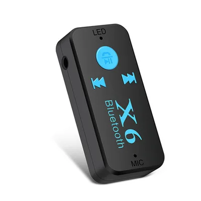 X6 AUX приемники Bluetooth Car Kit с микрофоном Музыка Беспроводной адаптер A2DP 3 5 мм стерео