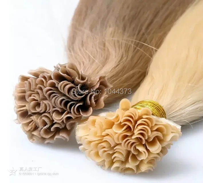 Лучшие качественные русские волосы U-образного кончика прямые наращивания 100 г.