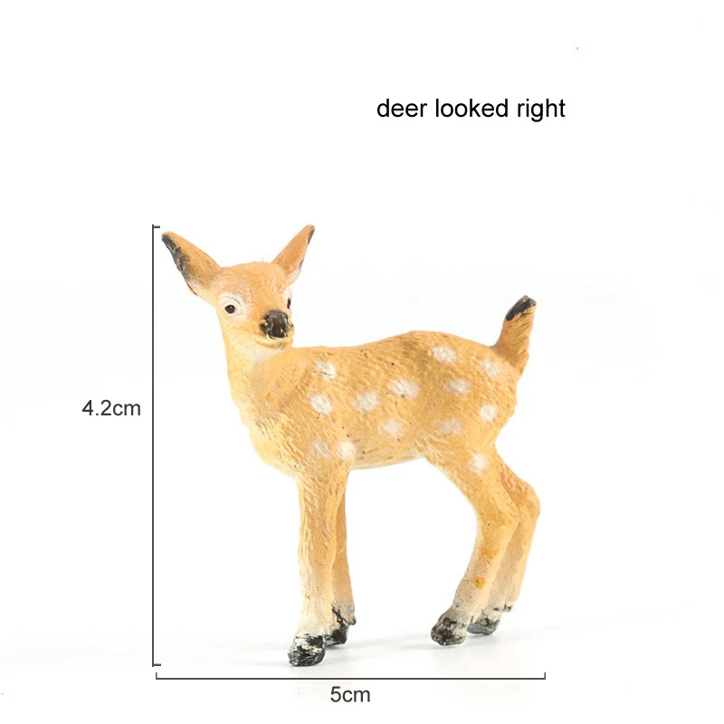 deer looked right Детские игрушки, пластиковая фигурка животного из зоопарка, олень, леопард, бегемот, медведь, модель животного, мини-фигурка, набор, аксессуары для домашнего декора - Цвет: deer looked right