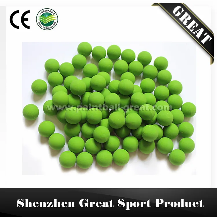 40 шт./пакет 0,6" многоразовые резиновые пейнтбол мяч - Цвет: Green