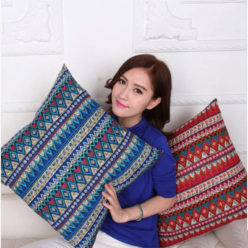 Этнический льняной геометрический чехол для подушки/декоративные подушки