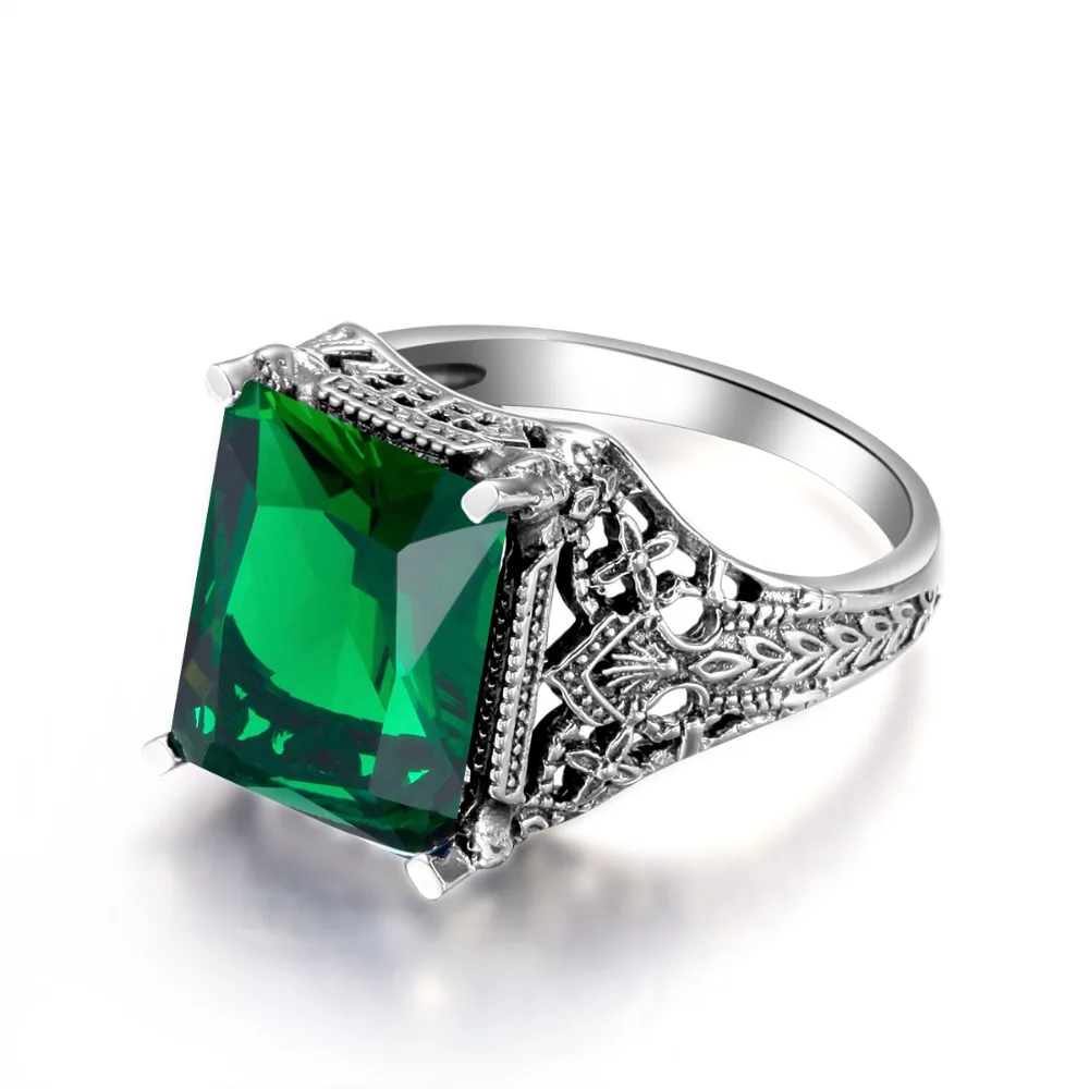 Женское Винтажное кольцо из серебра 925 пробы с изумрудом|ring for|rings for womenring ring |