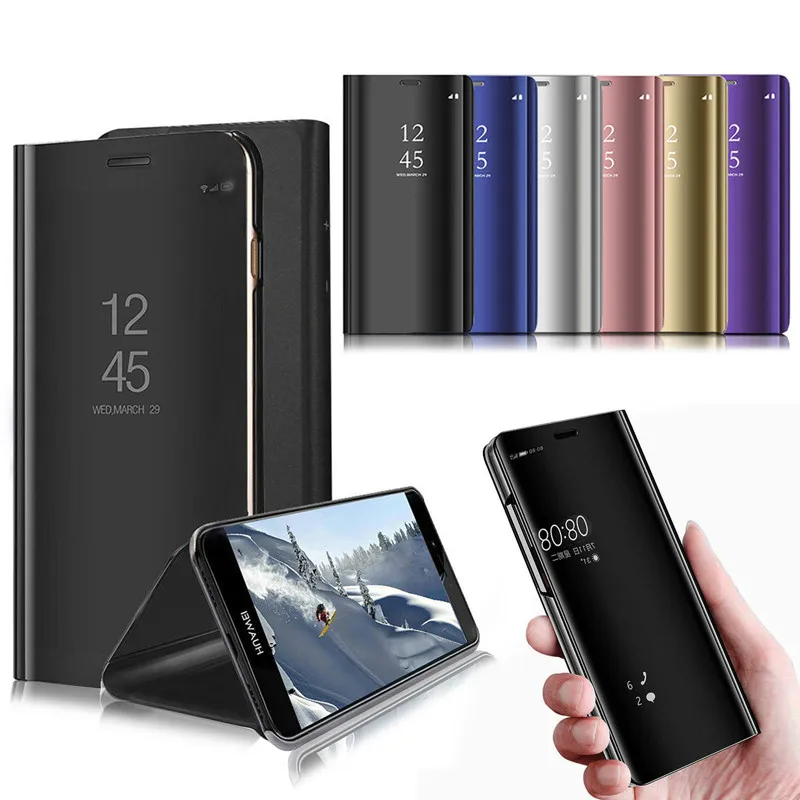 Зеркальный кожаный чехол для Huawei Y9 P Smart Z 2019 Y7 Nova 3i P30 lite P20 Mate 20 Pro 9X Honor 9 Lite 10i 8A 7A