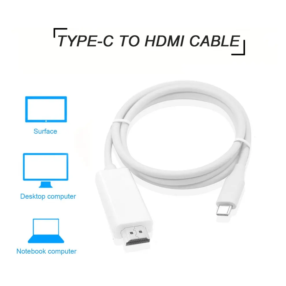 5 шт. кабель Портативный Тип-c до 1 м USB C HDMI конвертер Мужской 4 К 1080 P Кабель-адаптер