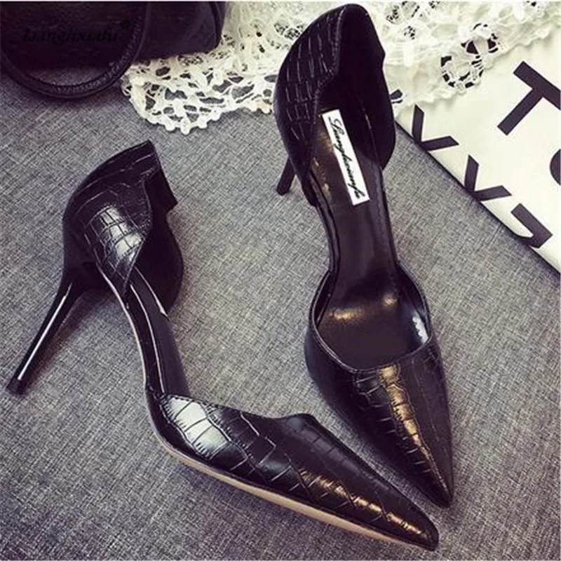 Женские босоножки на шпильке LLXF летние тонком высоком каблуке 9 см туфли-лодочки