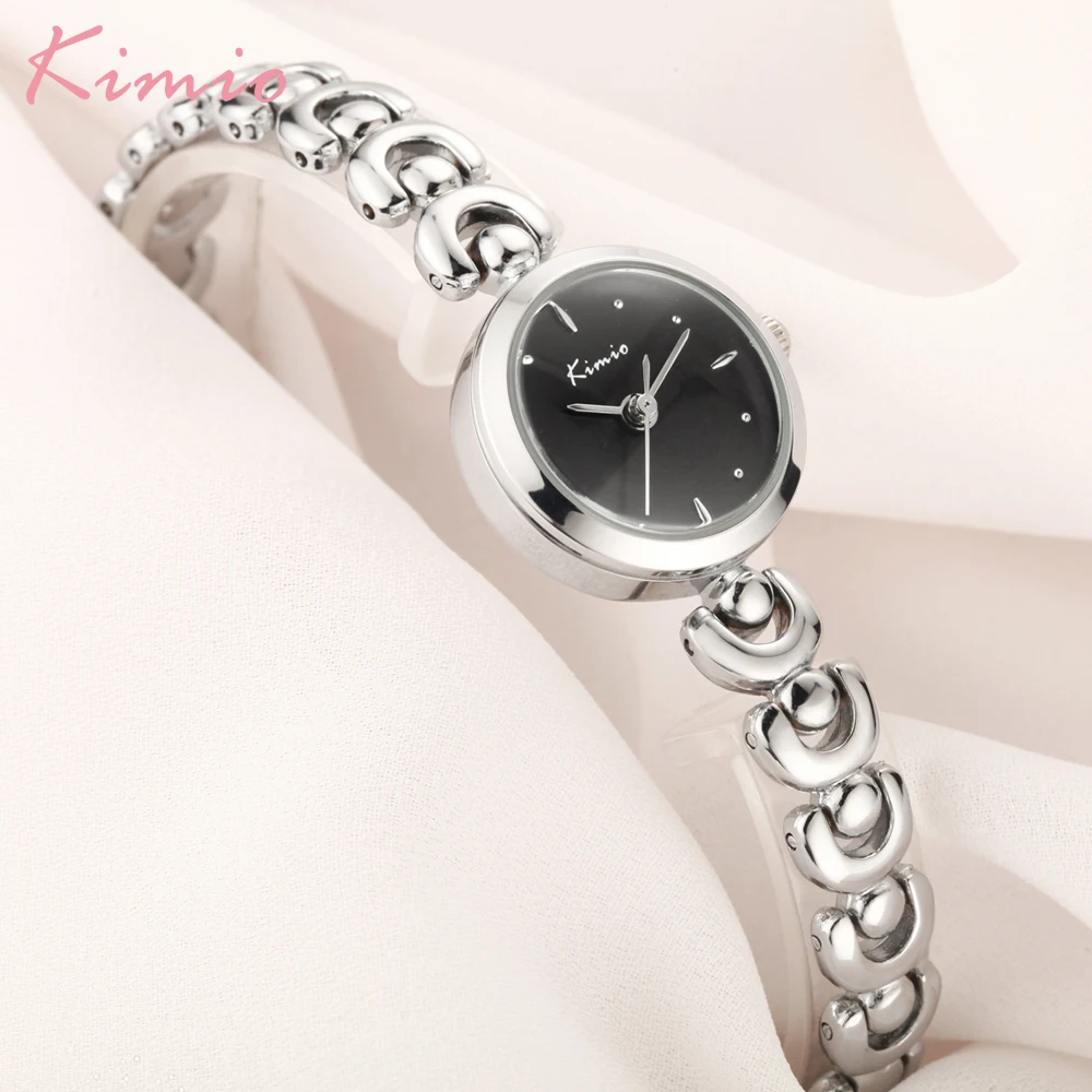 Фото Kimio горячие продажи кварцевые наручные часы Reloj Mujer Модные женские наручные часы небольшой циферблат дизайн браслет ремешок Подарочная коро... №3