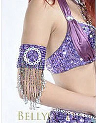 FEECOLOR 12 штук/Все индийские украшения для рук танца живота с прозрачными драгоценными камнями, кисточками и цветами.