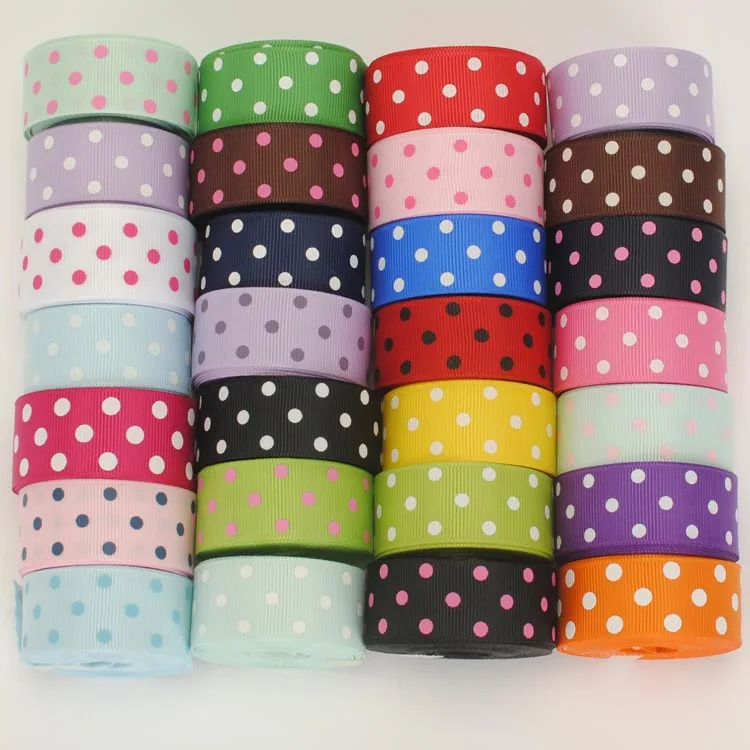 Новинка 22 мм рандомный набор разные цвета принты в горошек корсажные ленты 1