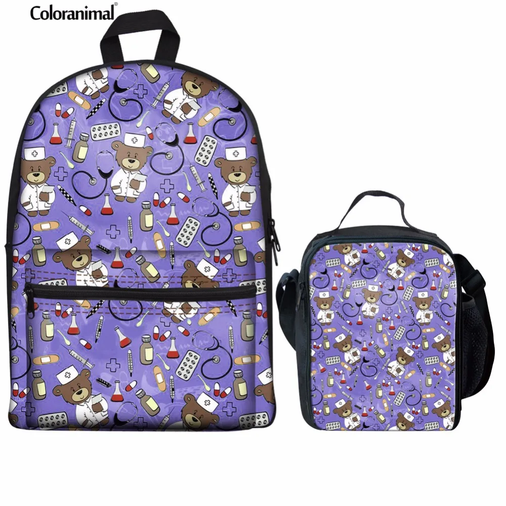Coloranimal женская мужская повседневная парусиновая рюкзак медсестры стильная