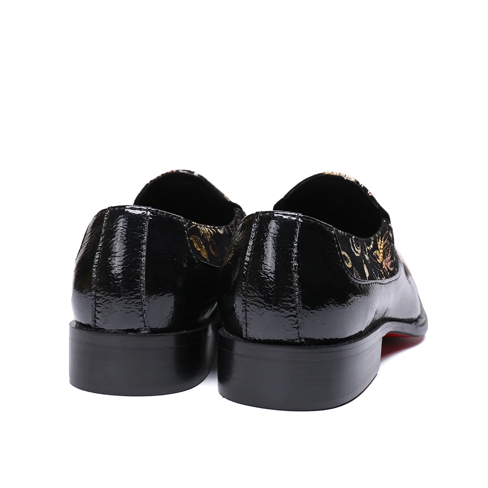 

Christia Bella New Man Business Formal Shoes Genuine Leather Metal Pointed Toe Shoes British Style Nightclub Disco Prom Shoes