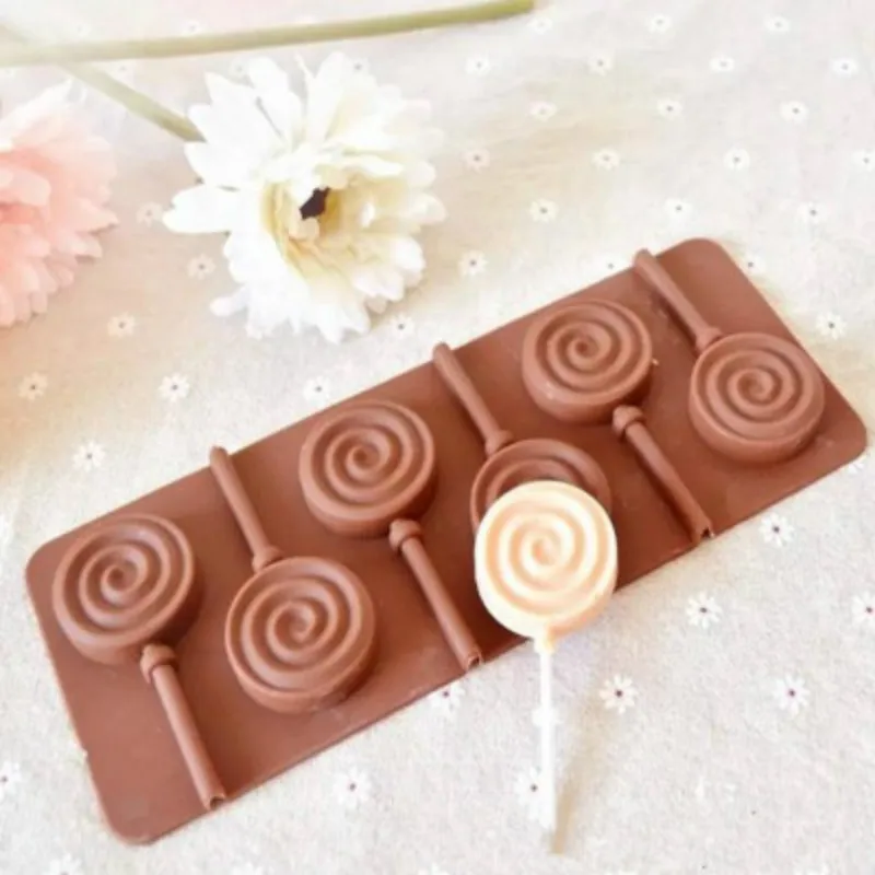 6 леденцов силиконовые формы шоколада с палкой выпечки помады для печенья и