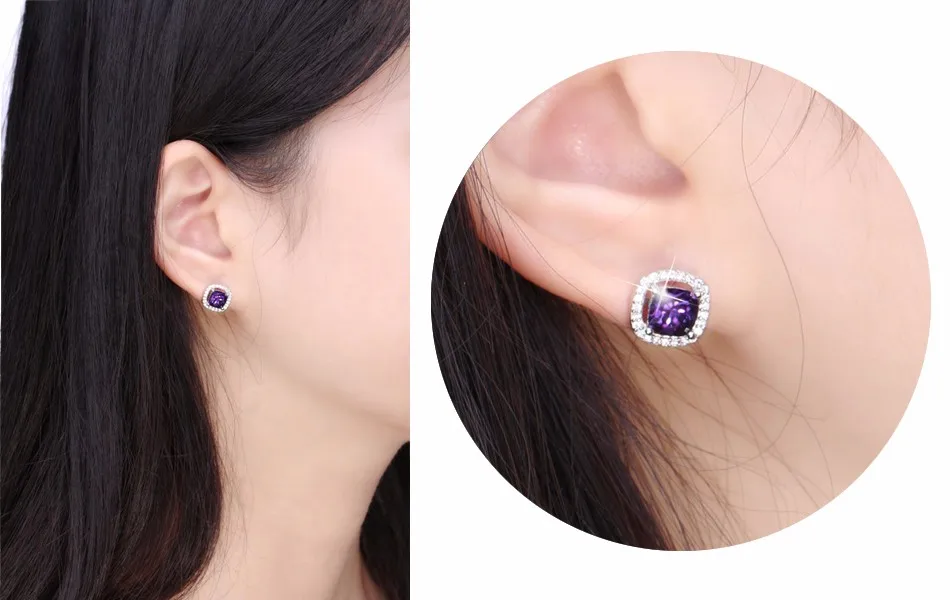 ORSA JEWELS 1ct Подушка огранка многоцветный Цирконий Кристалл серьги гвоздики для девочек модные ювелирные изделия без содержания никеля OE149