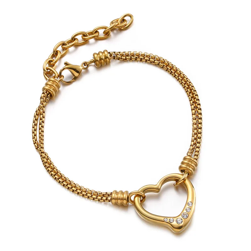 Женский комплект ювелирных изделий набор из ожерелья и браслета золотого цвета