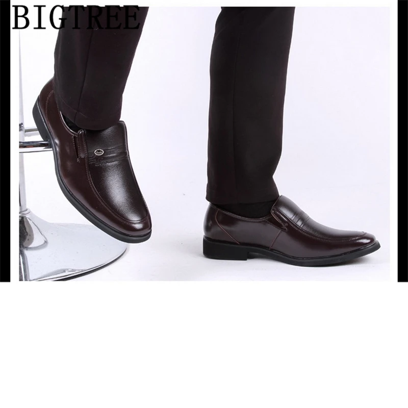 Папа обувь бренда Для мужчин s Обувь в деловом стиле Офисные туфли из натуральной