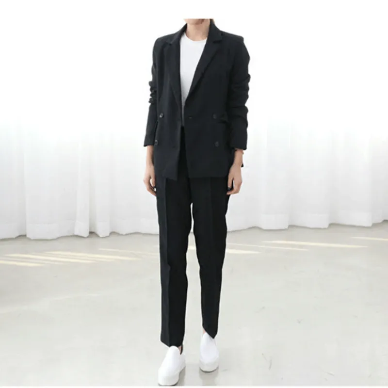 new style high-quality self-cultivation fashion OL career white-collar ladies suit wine red black temperament two-piece set