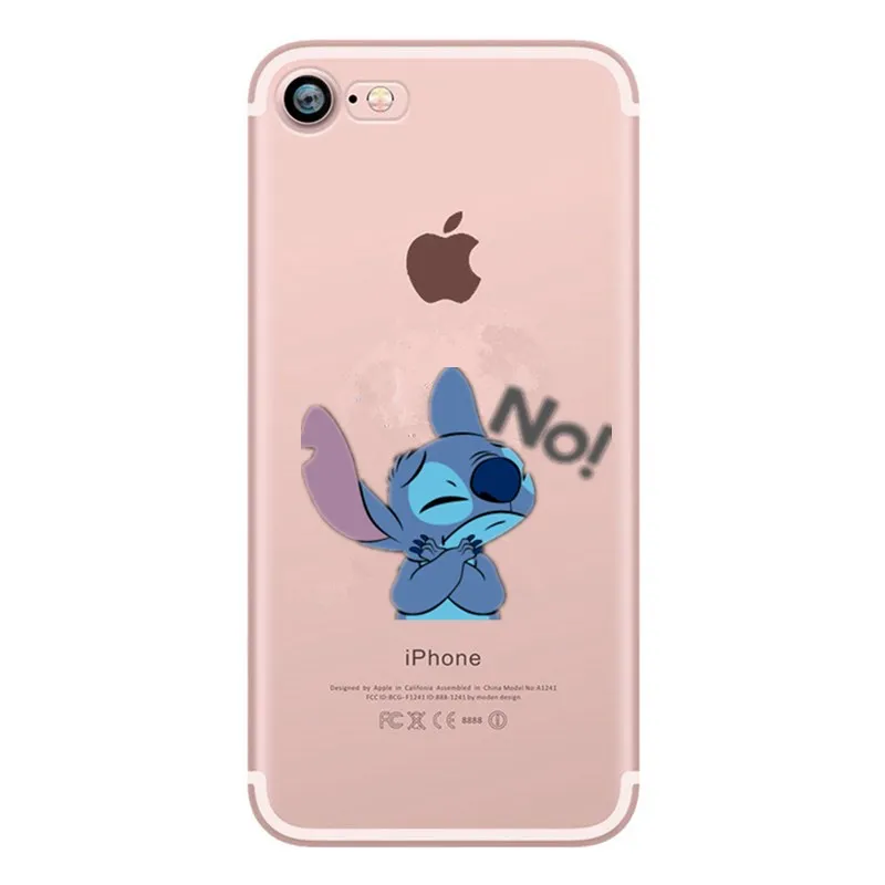 Мягкий чехол из ТПУ для iphone 7 Чехол смешно стежка Прозрачный 6 6S Plus случаях