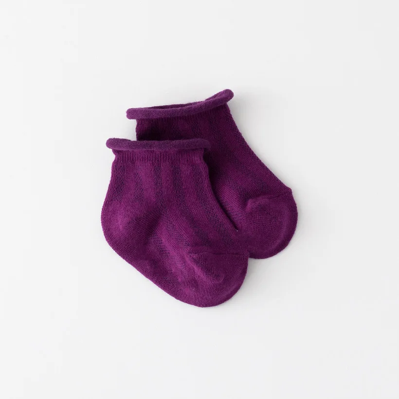 Детские носки хлопковые простые короткие для новорожденных детская теплая