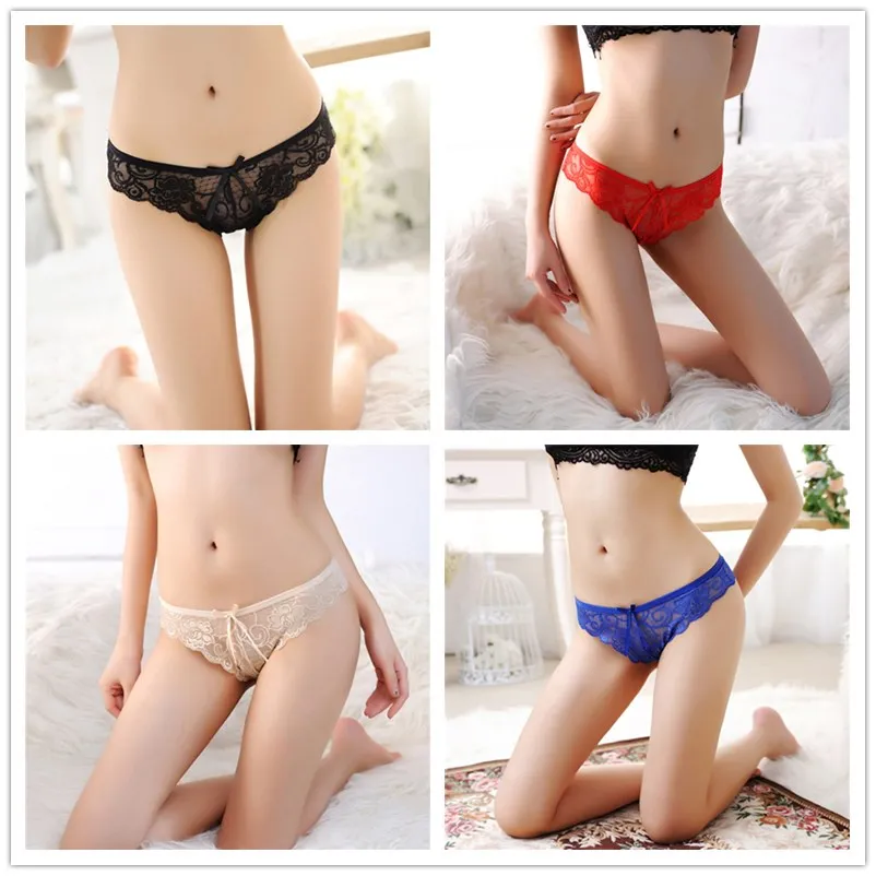 Кружевные трусы с низкой посадкой прозрачный 4 шт./лот|Трусики| |