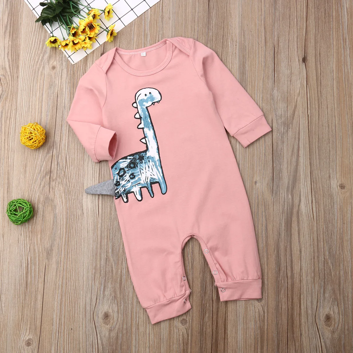 Детский комбинезон для новорожденных от 0 до 24 месяцев милый розовый хлопковый с