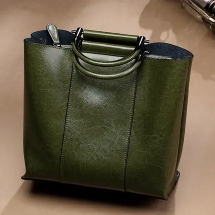 Dark green Винтажные кожаные женские сумки, женские сумки-мессенджеры TotesTassel, дизайнерская сумка через плечо, бостонские ручные сумки, горячая распродажа - Цвет: Dark green