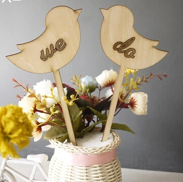 Деревенский влюбленными птицами на торт Топпер. I DO я тоже &quot модель отлично