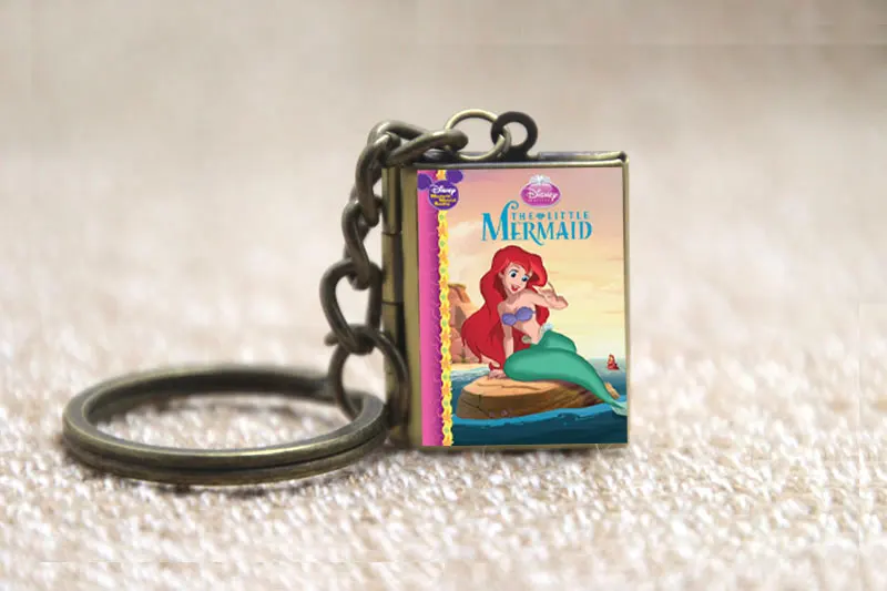 История ожерелье книга маленькая Русалочка Обложка медальон Брелок Серебряный и