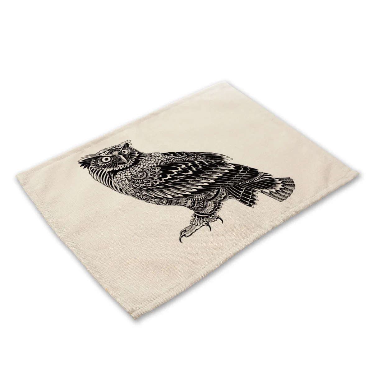 Owl tree print 03 Коврик с принтом животных Коала тигр кошка подставки для напитков набор столовых приборов для обеденного стола чаша слон кухня чай вечерние украшения - Цвет: Owl tree print 03