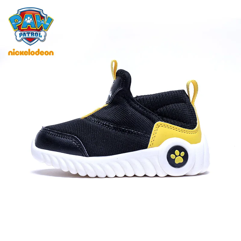 Черный PAW PATROL/Повседневная обувь для детей; спортивная обувь для мальчиков и девочек; весенние Нескользящие дышащие кроссовки; размеры 21-30 - Цвет: Черный