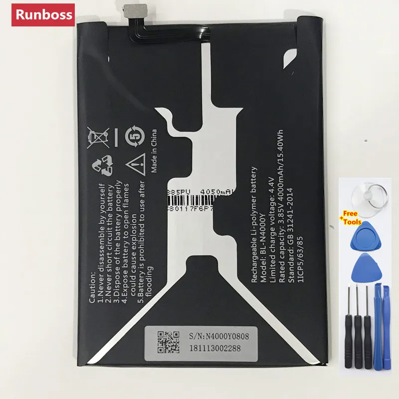 Runboss качественный аккумулятор BL-N4000Y для Gionee X1S A1lite аккумулятор 4000 мАч