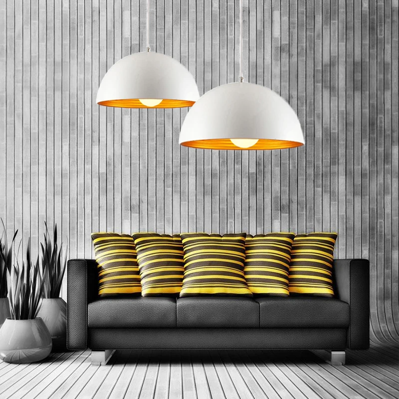 Pаспродажа Подвесной светильник в скандинавском стиле ретро, черный и белый цвета, освещение для ресторана, декоративный подвесной светильник E27, 110 В ~ ...