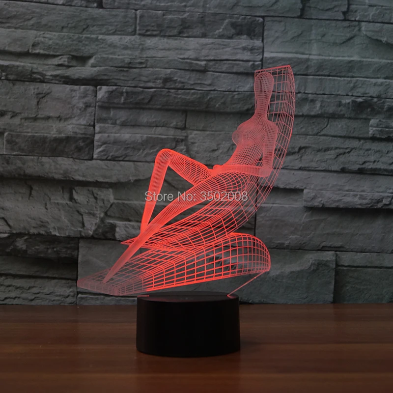 Креативный дизайн формы для пляжного загара 3D ночник 7 меняющихся цветов