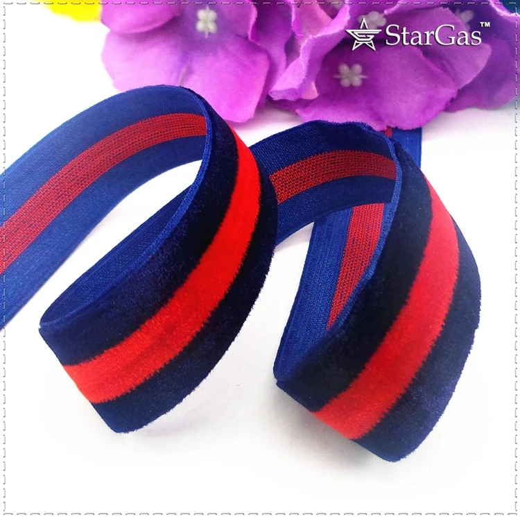 20 мм (1 м/лот) бархатный материал темно синие красные полосы ленточный ремень DIY