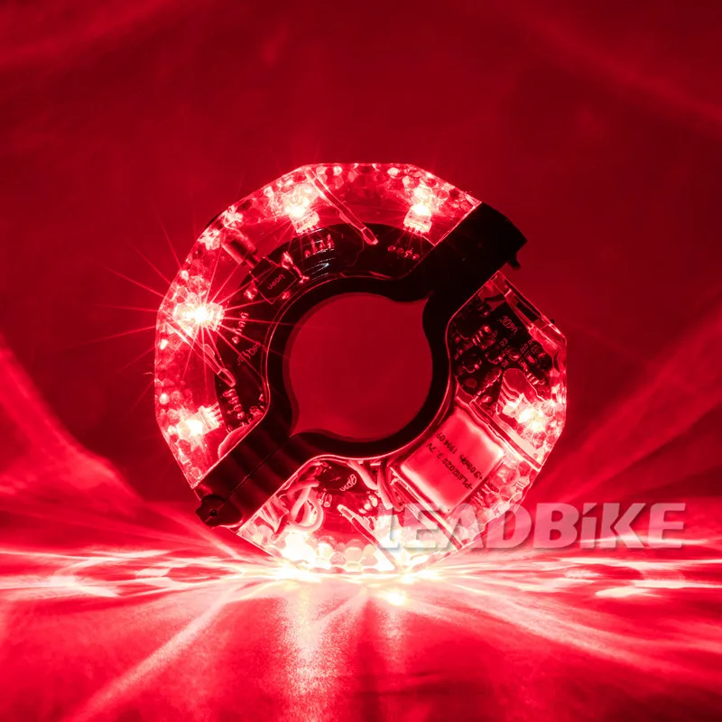 Велосипедный передний светодиодный фонарь Leadbike зарядка через USB предупреждающие