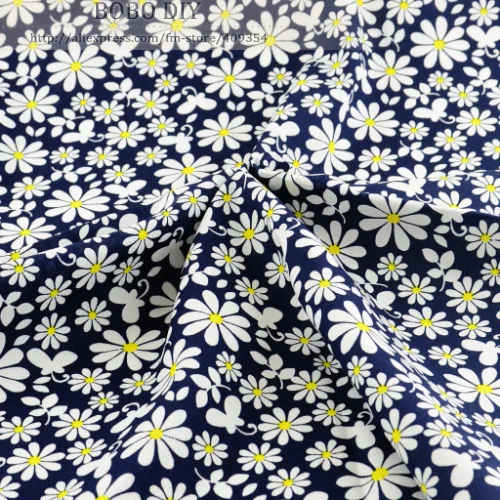Новинка 2015 хлопковая ткань с принтом маргариток 1 метр модная одежда швейная