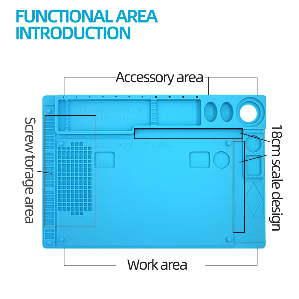 Многофункциональный телефон ПК ремонт компьютера Workbench Pad со шкалой дизайн мульти-сетки винт отверстие силиконовый теплоизоляционный коврик