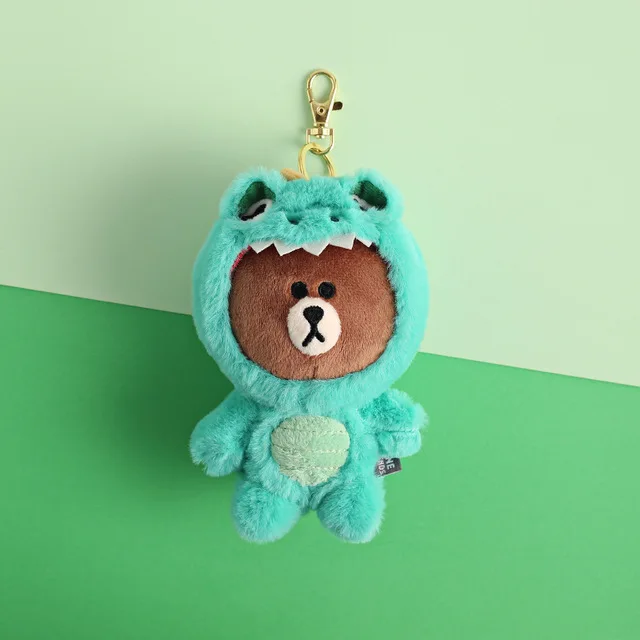 Hot Line Friends Brown Bear Transform Plush Toy Keychain Dinosaur Tiger Toys Children's Cartoon Birthday For Girl Presents | Украшения