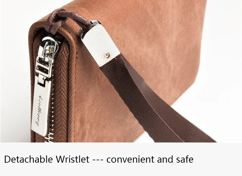 Baellerry Casual Leather Long Wallet Men Walet Male Clutch Zipper Wallets Men Phone Purse Money Bag Coin Pocket Card Holder
