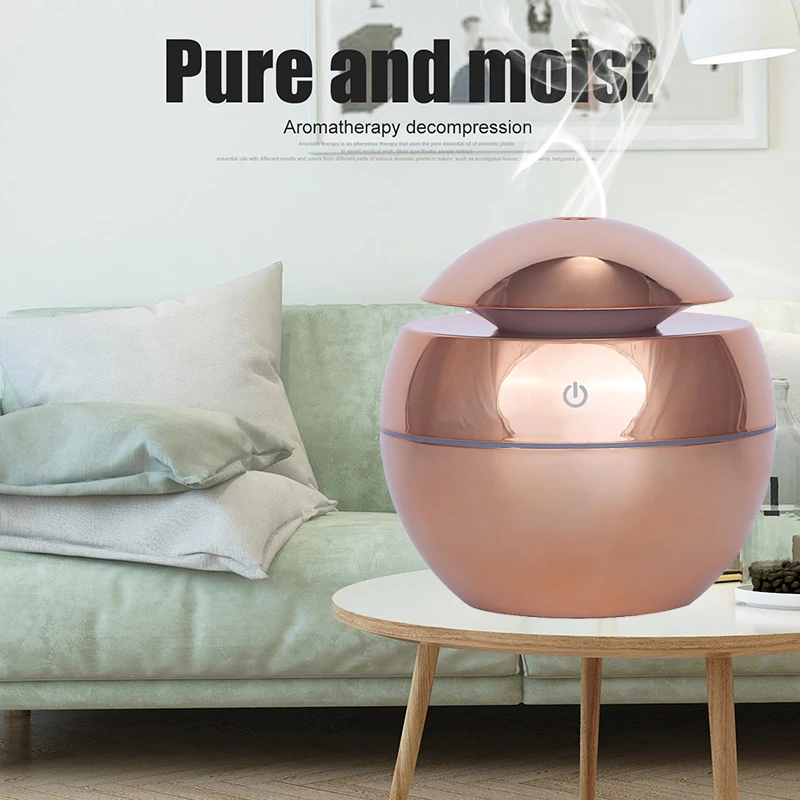130ml ultrasonic air humidifier usb aromatherapy essential oil diffuser mini cool mist plating for home office | Бытовая техника