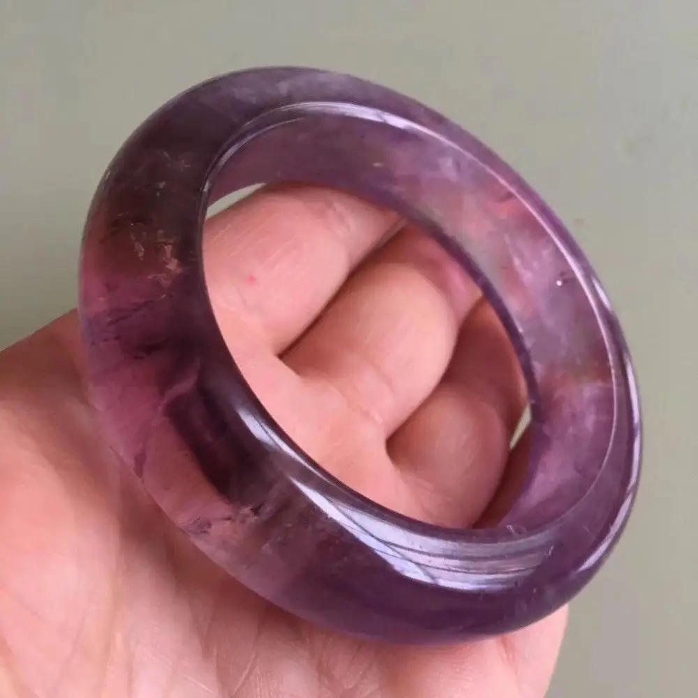 

Natural Lavender Amethyst Crystal Woman Bangle AAAA Inner Diameter 54.5mm