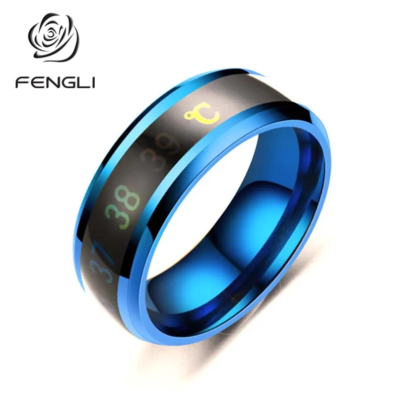 FENGLI в полоску черные кольца для мужчин и женщин ювелирные изделия Температурное