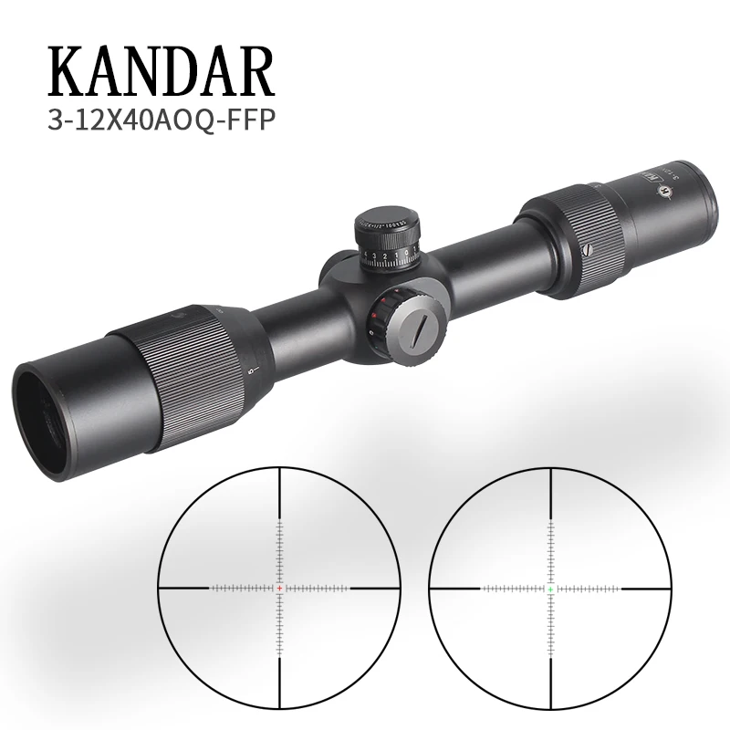KANDAR3-12X40 FFP тактический прицел красный зеленый с подсветкой Прицел снайперской
